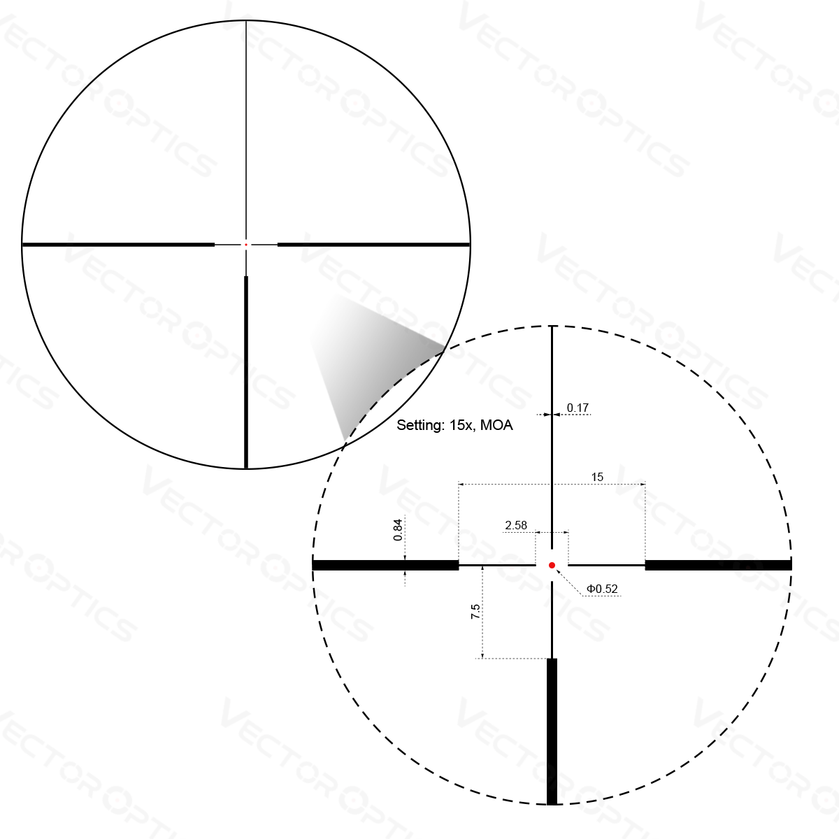 Vector Optics Continental x6 2.5-15x56 G4 Hunting Riflescope Scom-38