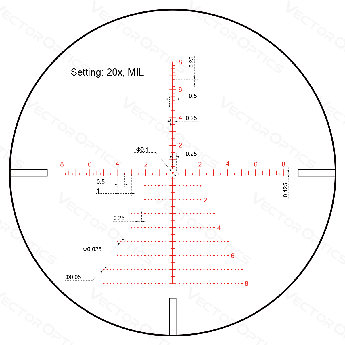 Vector Optics Continental x8 3-24x56 SFP ZERO STOP Tactical Scope ED Scol-t50