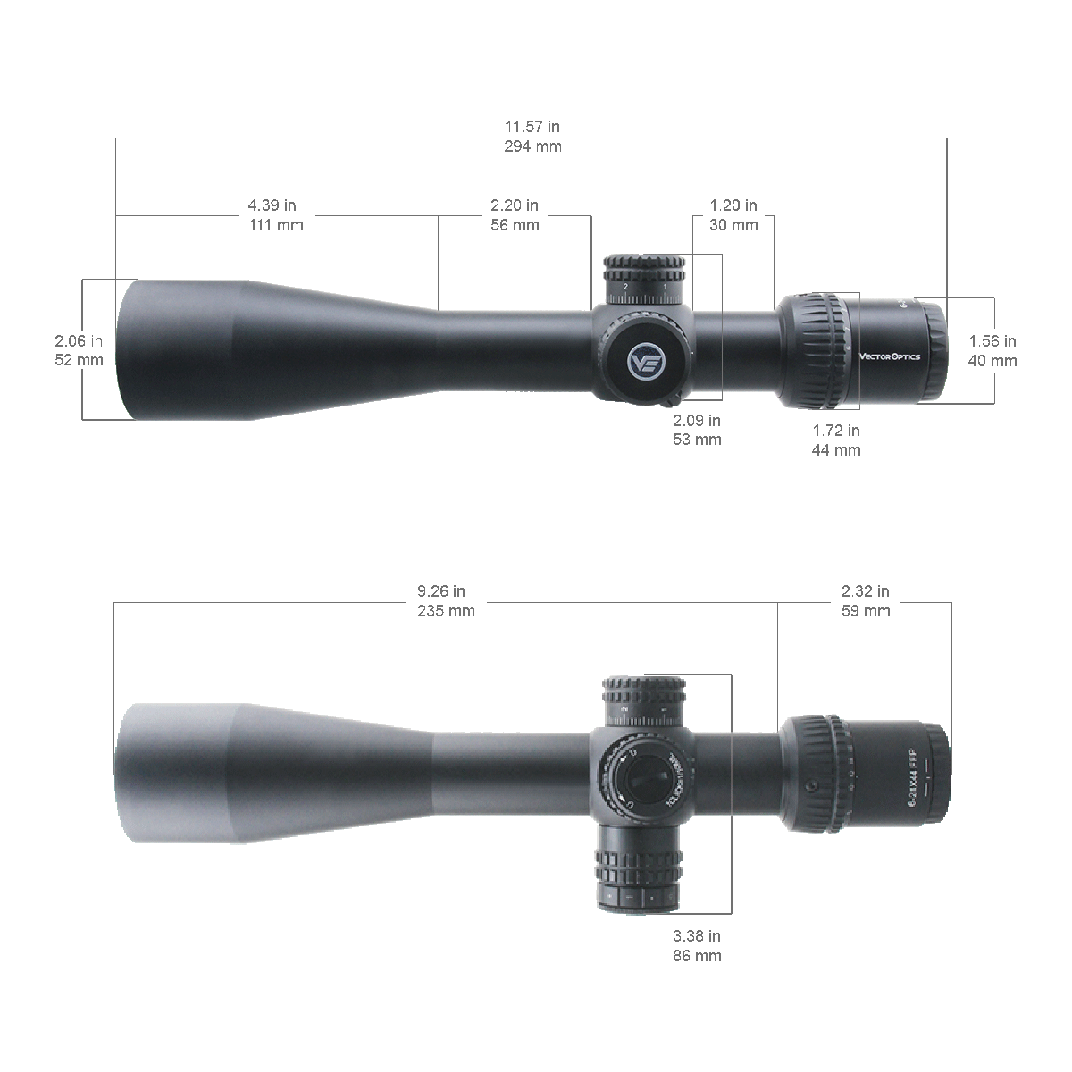 Vector Optics Veyron 6-24x44 IR First Focal Plane Riflescope Illuminated Scff-37