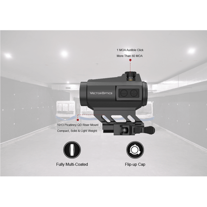 Vector Optics Maverick-II Plus 1x22 SOL Solar Power Red Dot Sight SCRD-PS12