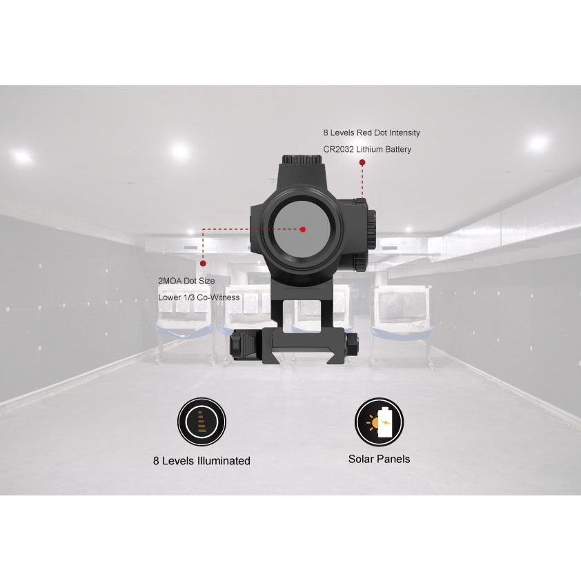 Vector Optics Maverick-II Plus 1x22 SOL Solar Power Red Dot Sight SCRD-PS12