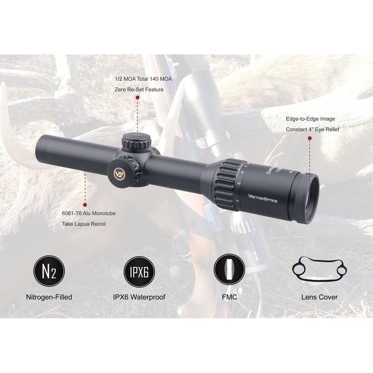 Vector Optics Continental x6 1-6x24 G4 Riflescope scoc-23