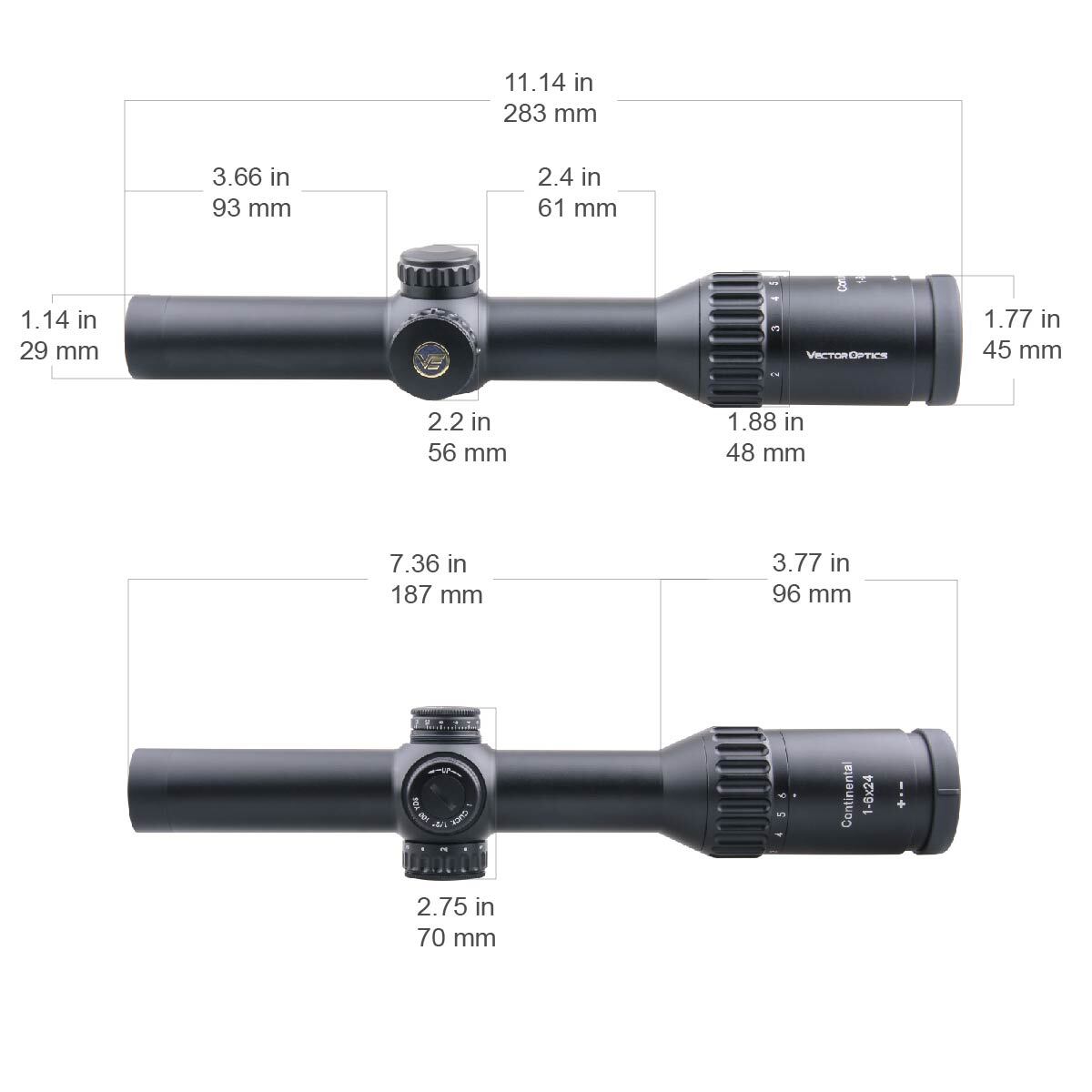 Vector Optics Continental x6 1-6x24 G4 Riflescope scoc-23