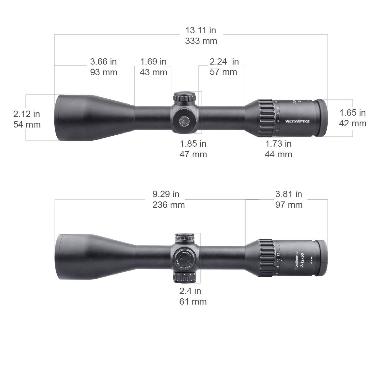 Vector Optics Continental x6 2-12x50 G4 Hunting Riflescope SCOM-15