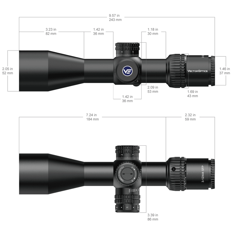 Vector Optics Veyron 3-12x44IR SFP Compact Riflescope Scom-40