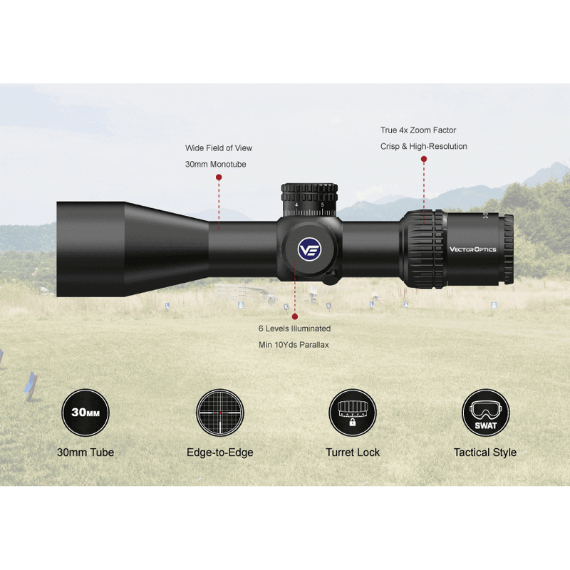 Vector Optics Veyron 3-12x44IR SFP Compact Riflescope Scom-40