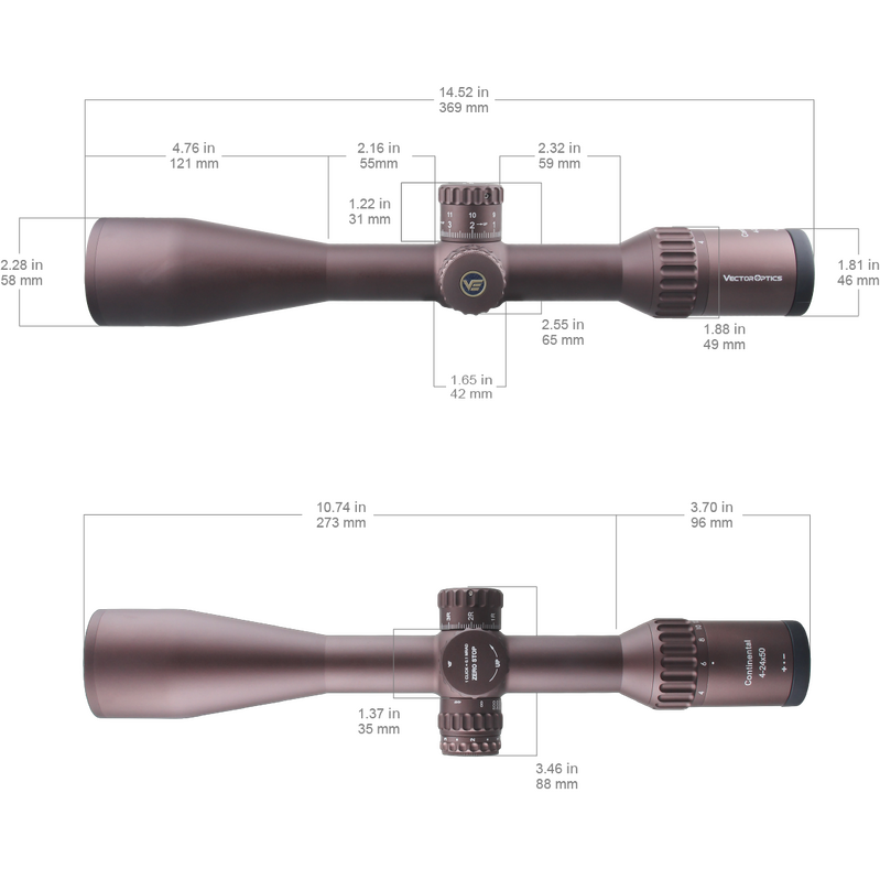 Vector Optics Continental x6 4-24x50 Tactical Riflescope FDE SCOL-43